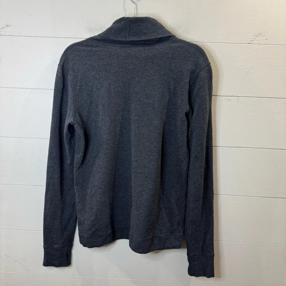 Lululemon REVERSIBLE Double Up Heather Gray Long Sleeve Turtleneck Top Size 14